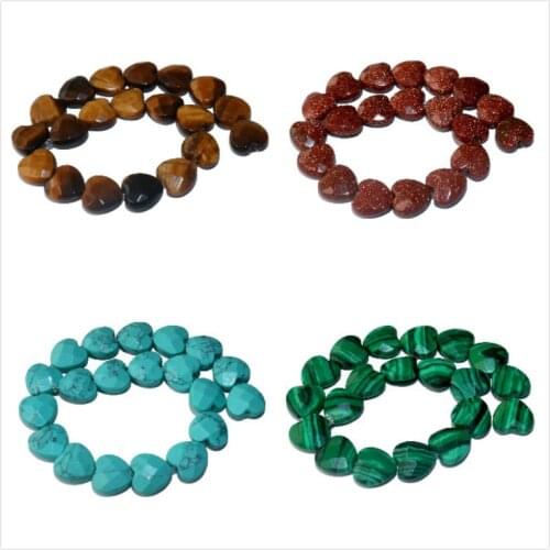 Faceted Natural Stone Heart Shape Agates Crystal Stone Beads Spacer Beads For Jewelry Making DIY Bracelet Necklace Accessories