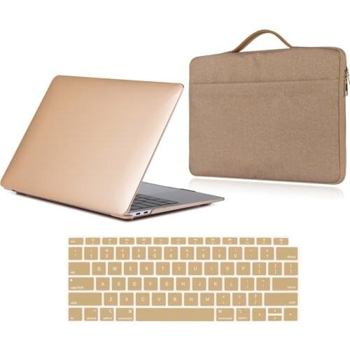 Laptop Case for Apple Macbook Pro 13/15/Macbook Air 13/11/Macbook White 13 Protective Shell + Laptop Bag + Keyboard Cover