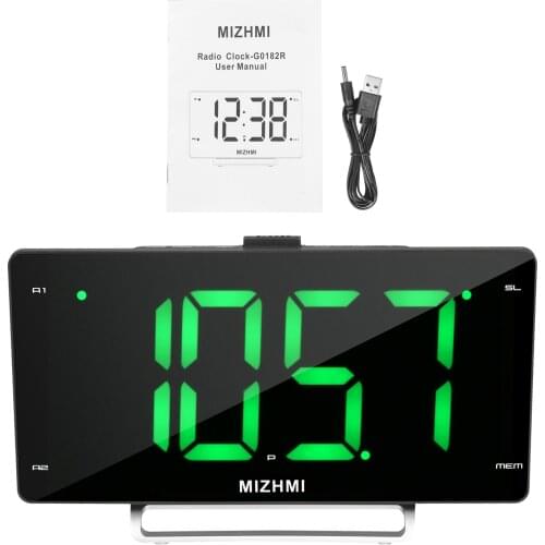 Digital Alarm Clock Radio with Dual Alarm Dimmer FM Sleep Timer Adjustable Volume Snooze 2 USB Ports LED Table Clock Decoration