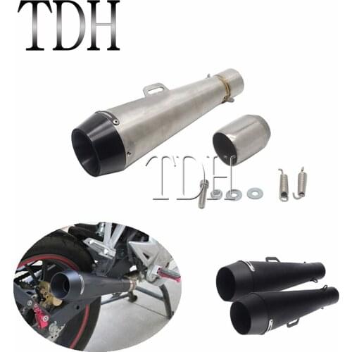 Black/Chrome 38mm-51mm Motorcycle Motocross ATV GP Exhaust Muffler Pipe Slip On Dirt Bike Scooter M4 Universal Silencer