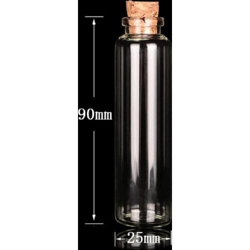 Hot sale 25 * 90mm chubby little glass bottle cork bottle wholesale Wishing 200pcs/lot