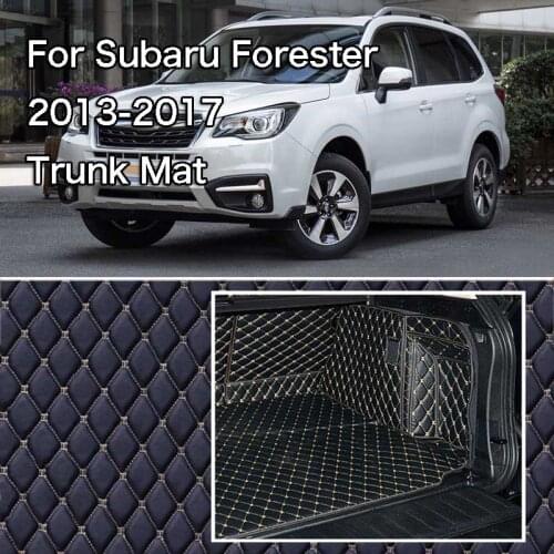 PU Leather Rear Trunk Cargo Liner Protector Mat Seat Back Cover For Subaru Forester 2013-2017