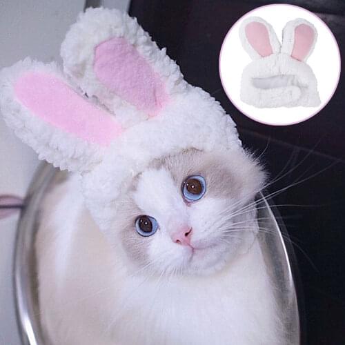 Rabbit Pets Hat Cat Cosplay Ears for Kitten Warm Winter Comfortable Cute Cat Assessoires Princess Style Pet Costume Dropshipping