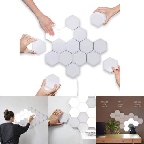 Quantum lamp led Hexagonal lamps modular touch sensitive lighting night light magnetic hexagons creative decoration wall lampara
