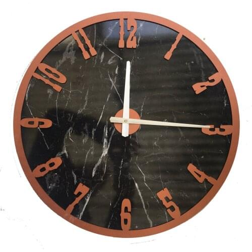 North Designed Bendir Copper Decorative Wall Clock 48 Cm