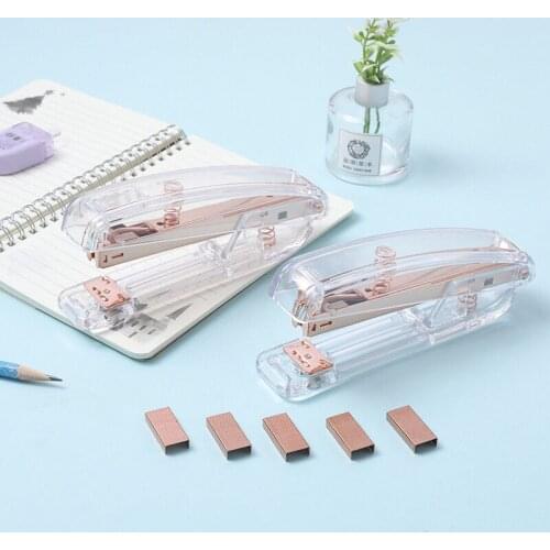 Rose Gold Stapler Edition Metal Manual Staplers Office Accessories School Stationery Supplies