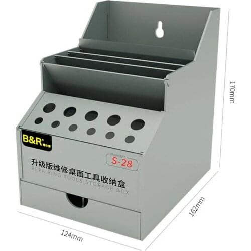 B&R S-28 Multi-Function Repair Tools Desktop Organizer Storage Box For Phone Maintenance Component Box Screwdriver Holder Tool