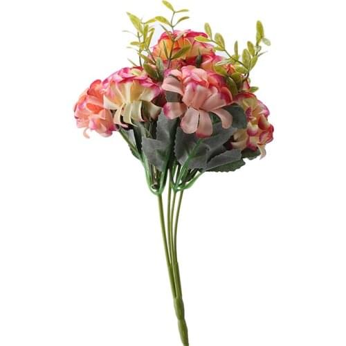 Simulation Small Flower Bouquet Ball Chrysanthemum Wedding Hydrangea Bridal Bouquet Desktop Fake Flower Decoration Birthday Gift