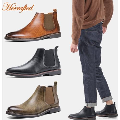 40~46 Chelsea Boots Men 2021 Brand Comfortable Fashion Leather Men Boots #KD5232