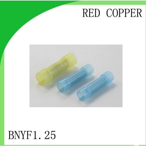Red copper 1000 PCS BNYF1.25 cold-pressure terminal long-wide insulation in the middle connector cable lug