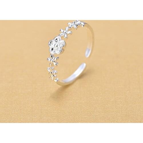 New Arrivals Retro 925 Sterling Silver Open Flower Rings for Women Ring Fashion Sterling Silver Jewelry