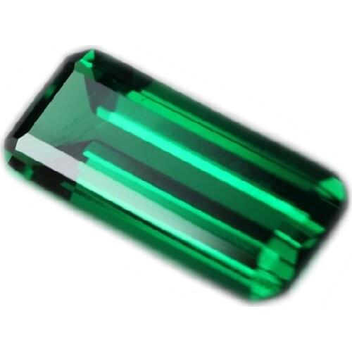 New arrival nano long octagon rectangle shape the unique created green gem stone beautiful lustre rarity created shape