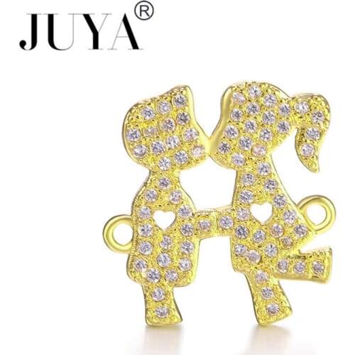 New Jewellery Findings Components Love Kiss Boys And Girls Charm Pendant Connectors For Jewelry Making DIY Bracelets Accessories