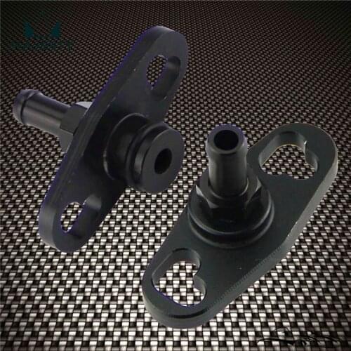 2PCS NEW FUEL RAIL ADAPTER With 6mm Tail For Mitsubishi Evo 1-3 ECLIPSE DSM Black