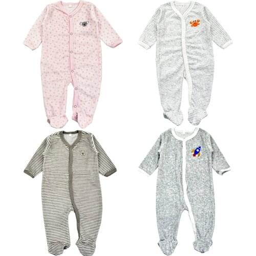 Baby Clothes 0-12 Months Autumn Spring Velvet Cute Footies Newborn Girl Jumpsuit Infant Boys Bodysuits Babies One Piece