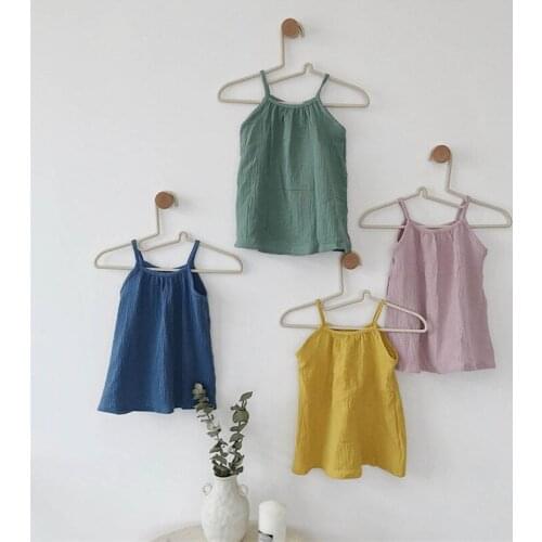 Soft Breathable Girls Dress Summer Linen Cotton Sleeveless Kids Sling Dresses for Girls Clothing Toddler Boho Clothes Vestidos