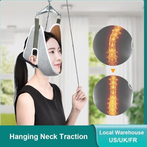 Hanging Neck Traction Apparatus Kit Adjustable Cervical Traction Device Chiropractic Neck Correction Stretcher Head Massager