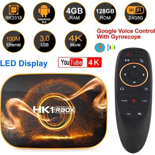 HK1 RBOX R1 Android 10 Smart TV BOX Rockchip RK3318 4GB 128GB 5G Dual WIFI BT4.0 4K 3D H.265 HDR Youtube Set Top Box