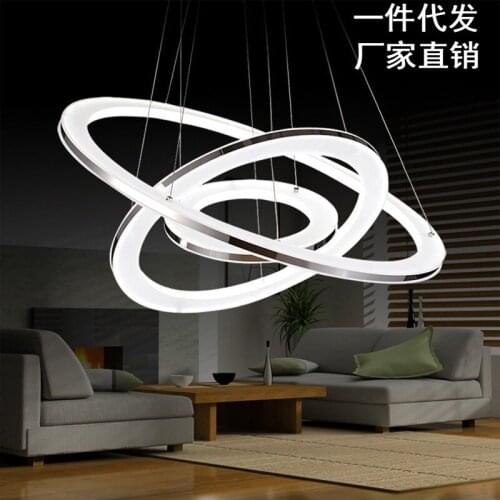 Simple modern chandelier led dining room lamp office lamp fashionable atmosphere personality ring living room Chandelier