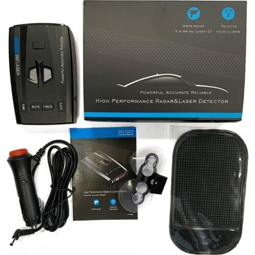 RAD1000 Car Radars Detector Sensitive Vehicle Speed Alert Alarm Warning Full-Band Monitoring Radars