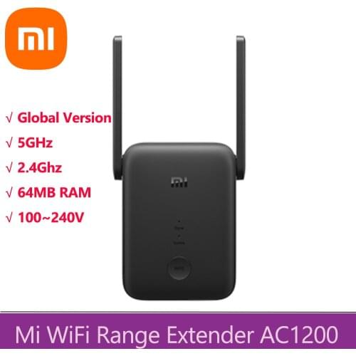 Global Version Xiaomi Mi WiFi Range Extender AC1200 High-speed 2.4G 5G 1200Mbps Wi-Fi Signal Amplifier Repeater Wi Fi Booster