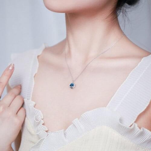 S925 3Pcs/Lot Blue Planet Simple Niche Design Cold Wind Necklaces Chain Choker Fashion Necklace