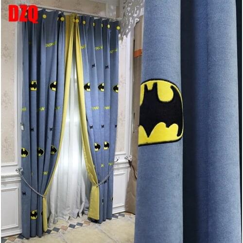 Modern Cartoon Embroidered Blackout Curtains High-grade Fabrics Curtain For Childrens Room Boys Curtains Custom