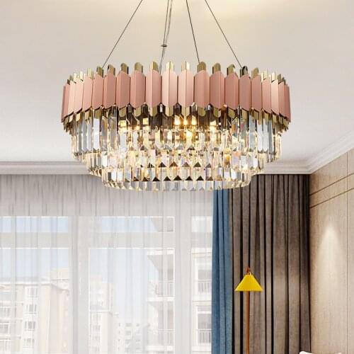High Quality Decorative Modern Contemporary Waterfall Brass And Crystal Lighting Fixture Chandeliers