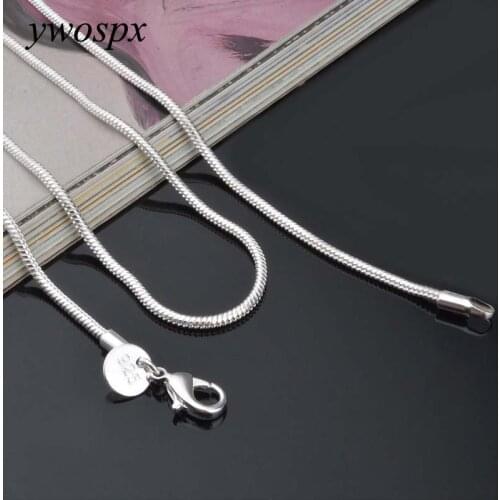 YWOSPX 3MM Silver Color Snake Chains Necklaces for Men Jewelry Wedding Collar Engagement Statement Necklace Gifts Y20