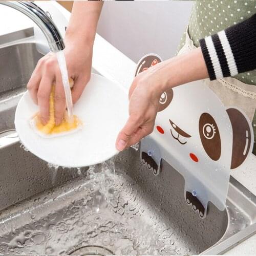 Kitchen Sink Water Splash Guards with Sucker Waterproof Screen Dish/ Fruit Vegetable Washing Anti-water Board Baffle Plate