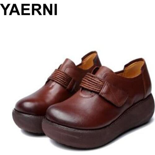 YAERNI Womens Shoes Breathable shoes New Leather Leisure Shoes in Spring and AutumnSoft andcomfortable shallow pumps women shoe