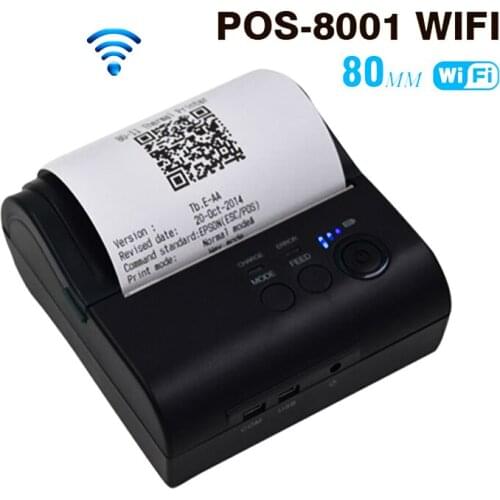 ZJiang Portable Termal Printer 80mm ZJ POS-8001 WIFI Thermal Receipt Machine with Wifi Password for Windows Android iOS