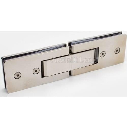 1PCS 304 Stainless Steel Shower Room Rectangle 180 Degree Mirror Glass Hinge Square Bathroom Shower Hinge Clip GF96