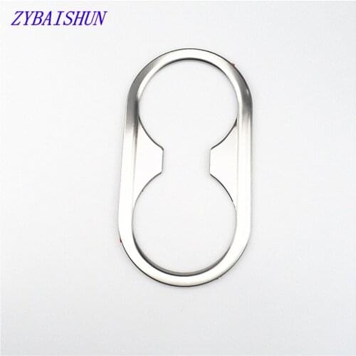 1 piece stainless steel Vehicle Inside Cup Holder cover Decorated Trim Frame for Volkswagen vw sagitar 2012-2015 Car Styling