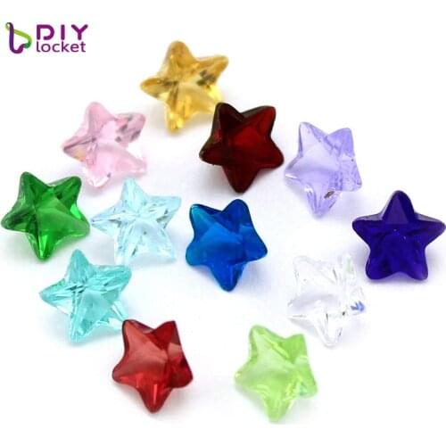 120PCS Colorful Star 5mm Birthstone Floating Charms Fit Floating Charm Locket LSFC111