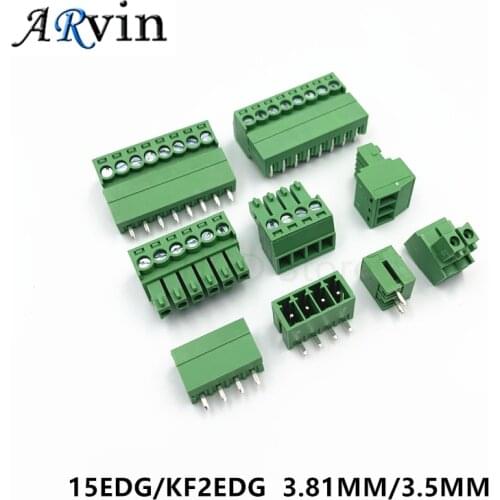 15EDG 3.81MM 3.5MM KF2EDG PCB Screw Terminal Block Connector PLUG PIN HEADER SOCKET 2/3/4/5/6/7/8/9/10/11/12/13/14/15/16P/18p
