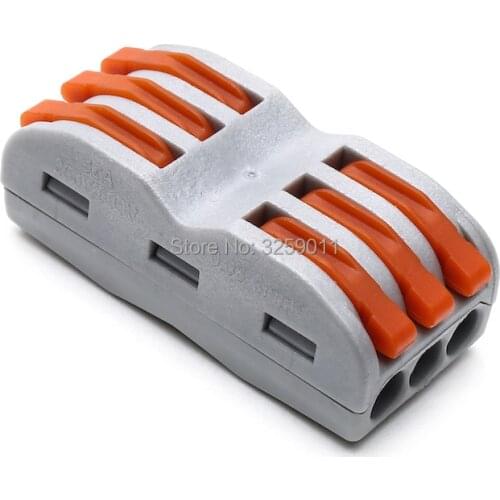 20PCS 28-12 AWG SPL-3 PCT-213 222-413 Fast Terminals For Connection Of Wires Lamps And Lanterns 6 pin quick wire connector