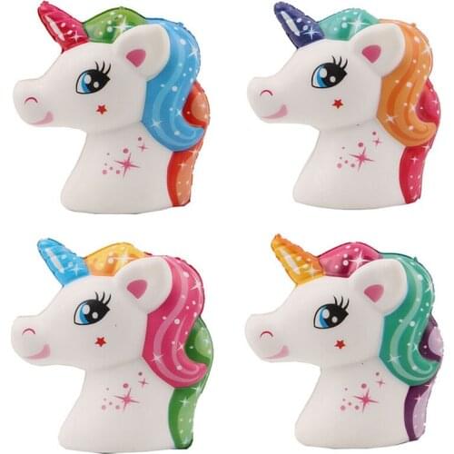 20PCS/Lot New Rainbow /Galaxy Colorful Unicorn Slow Rising Squishy Cute Scented 11CM Collectibles Soft Toy Gift Wholesale