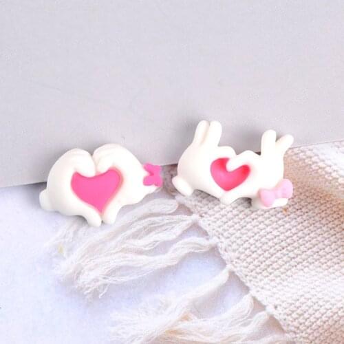 20 Pcs Cartoon Loving Heart Hands Resin Scrapbooking Embellishments DIY Craft Supplies Kids Hair Kawaii Accessories
