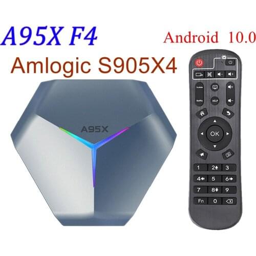 20PCS Smart TV Box A95X F4 Amlogic S905X4 RGB Light Quad Core Android 10 4G 64GB Dual 5G Wifi BT 8K Youtube HD 4K SET TOP Box