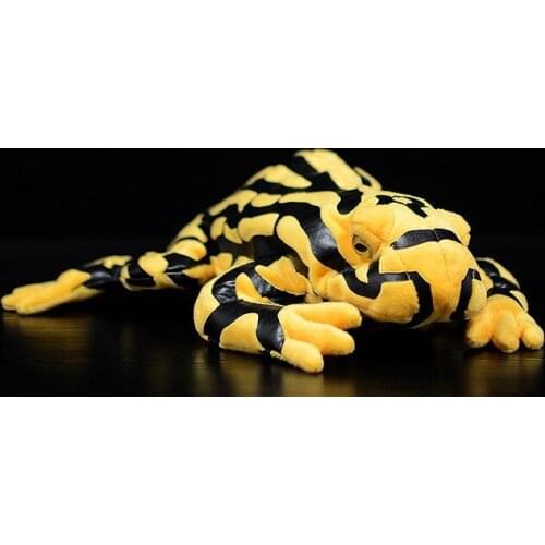 26cm Original Simulation Yellow Poison-Dart Frog Soft Stuffed Animal Plush Toy Hand Puppet Birthday Gift Children Baby Gift
