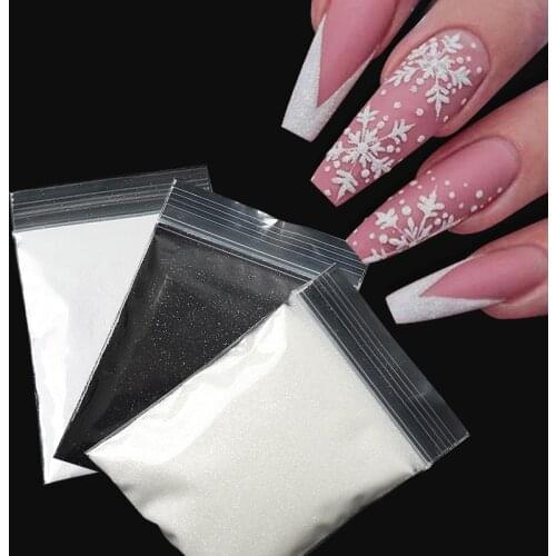 3Pcs Nail Art Glitter Sugar Sand Flock Powder Velvet Gel Nail Accessories Snow Dust Coat Powder For Nail Design Polish Manicure