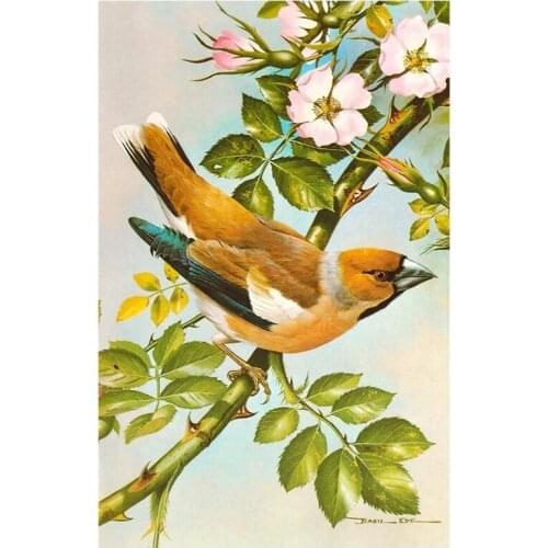 3D Diamond Painting Cross Stitch Animal Birds On Tree Crystal Needlework Diamond Embroidery Full Diamond Decorative