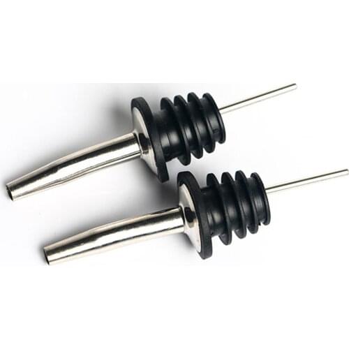 6pcs Stainless Steel Oil Wine Pourers Long Tube Liquor Wine Pourers Cap Barware Bar kitchen tools Oil Bottle Dispenser With Cap