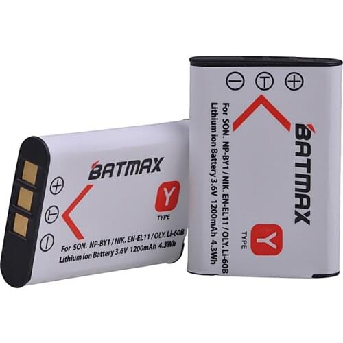 NP-BY1 1200mAh NP BY1 Battery for NP-BY1 EN-EL11 LI-60B DLI-78 DB-L70 DB-80 Sony HDR-AZ1 Nikon Coolpix S550 S560