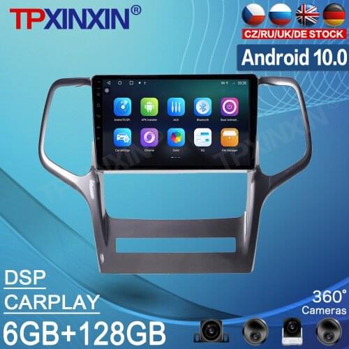 Android 10.0 6+128G For Jeep Grand Cherokee 2008-2013 Car Tape Radio Recorder Video Player Navi GPS Carplay Multimedia Head Unit