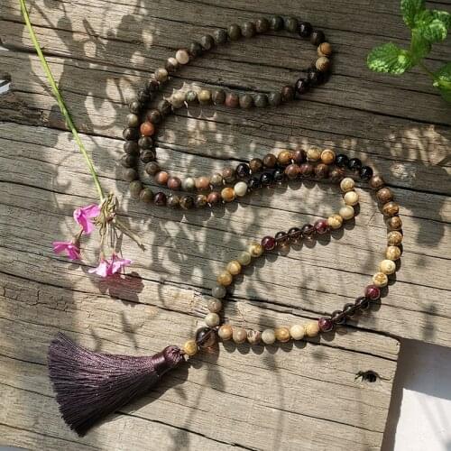8mm Natural Stone Beads,Smokey Quartz,Bronzite,Meditation,JapaMala Sets,Spiritual Jewelry,Meditation,Inspirational,108 Mala Bead