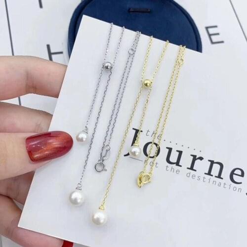 Two Rows 925 Sterling Silver Pearl Necklace Chain Mountings Necklace Findings Jewelry Parts Fittings Accessories