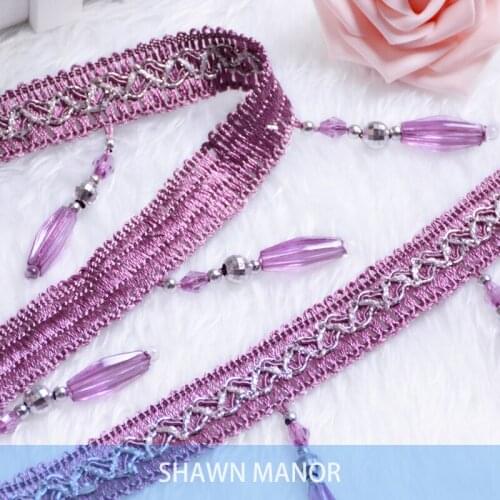 9CM Width Crystal Beaded Tassel Fringe Decorative Trim For Curtain Sewing 11Meters Per Lot 11 Colors Available