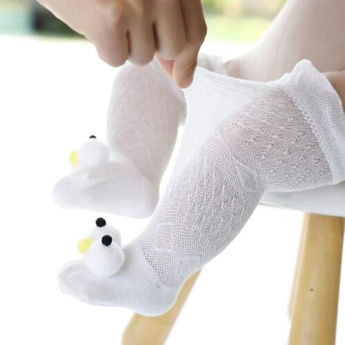 Kids Cotton Knee High Sock Boy Girl Toddler Child Summer Mesh Thin Newborn Infant Cute Funny Star Bow Long Sock Baby Accessories